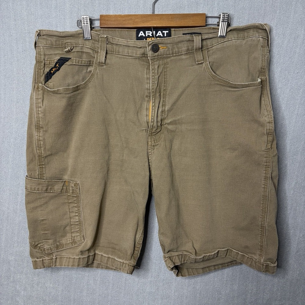 Ariat Cargo Shorts Mens Size 40 Tan Rebar M4 Relaxed Fit Stretch Cotton Utility